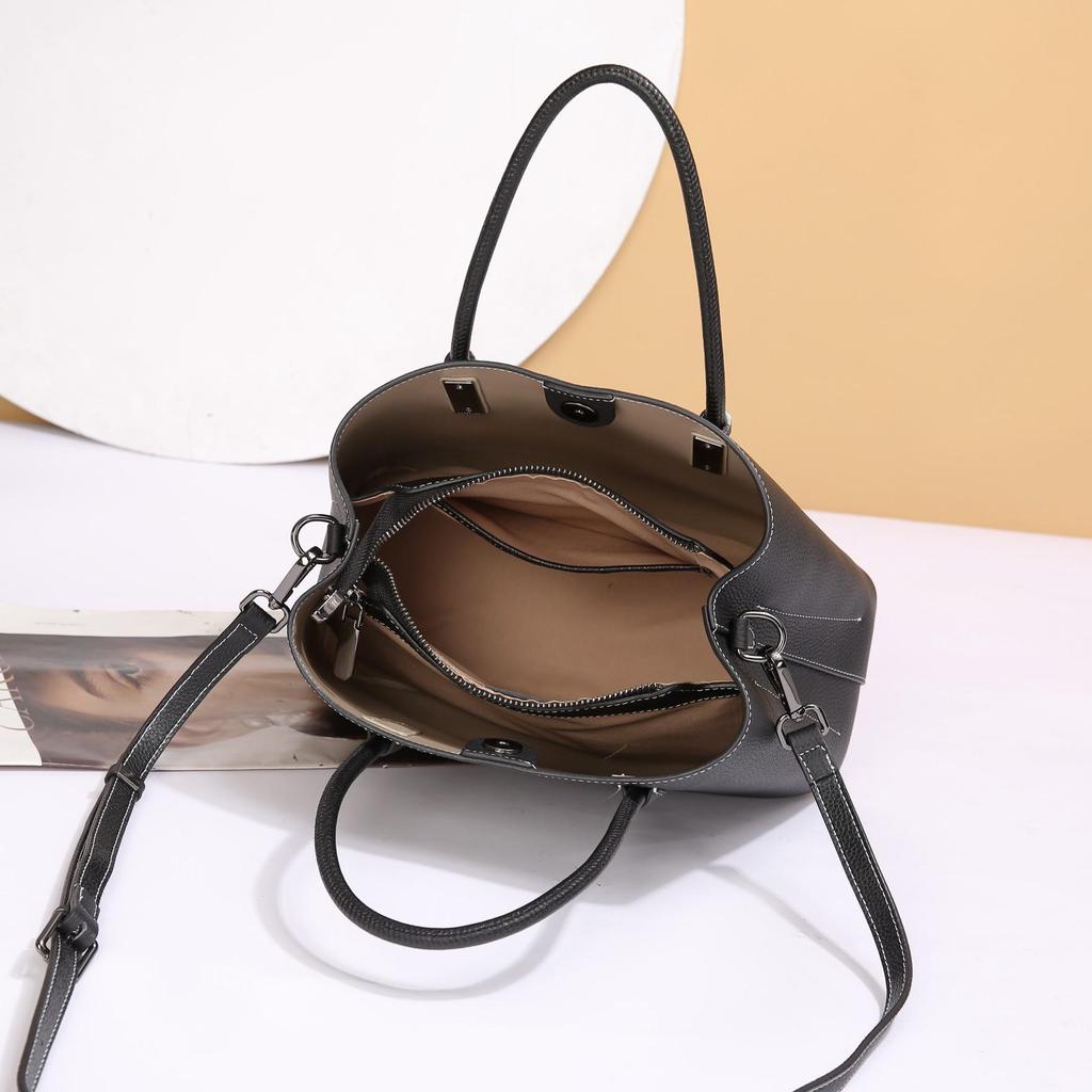 2025 Women's High-End Genuine Leather Shoulder, Handbag, and Crossbody Bag - Large Capacity, Luxurious Cowhide Commuter Design.