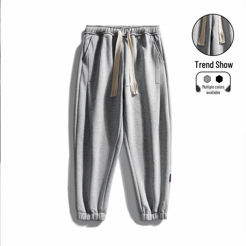 

2024 Men s Casual Cuffed Nine-Point Sports Pants L светло-серый