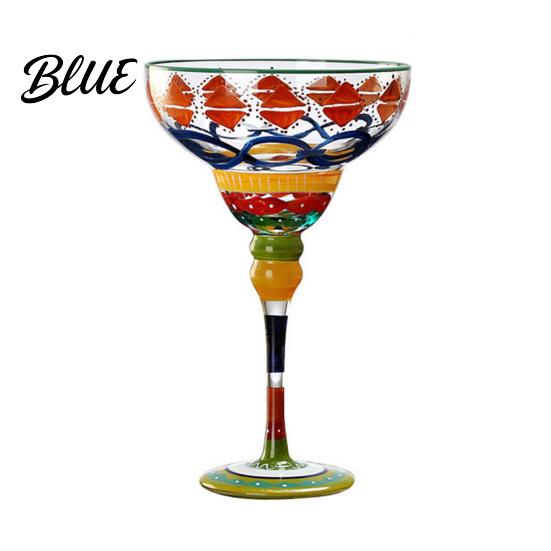 Classic Margarita Cup Mexican Hand Painted Glass Champagne Cocktail Glasses