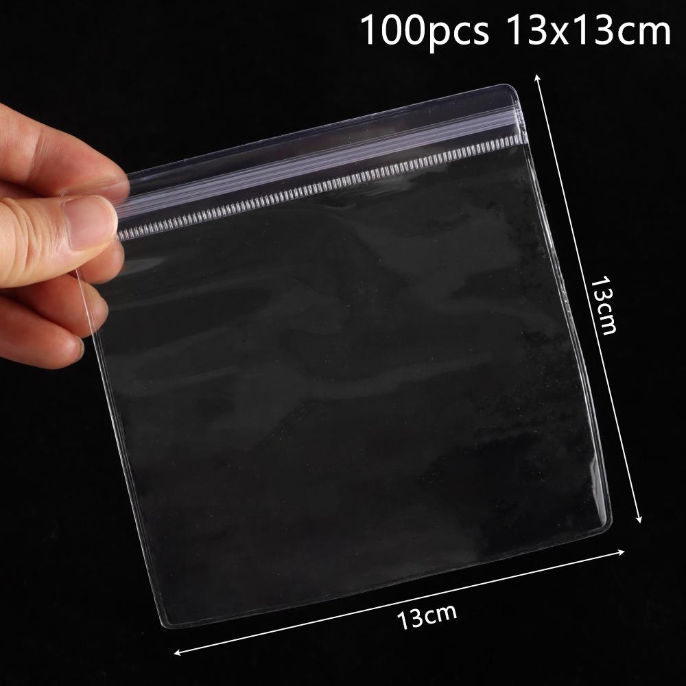 100Pcs Durable PVC Plastic Self Sealing Bag Dustproof Transparent Zip Lock Bags Reclosable Jewelry Bag Bracelet Ring