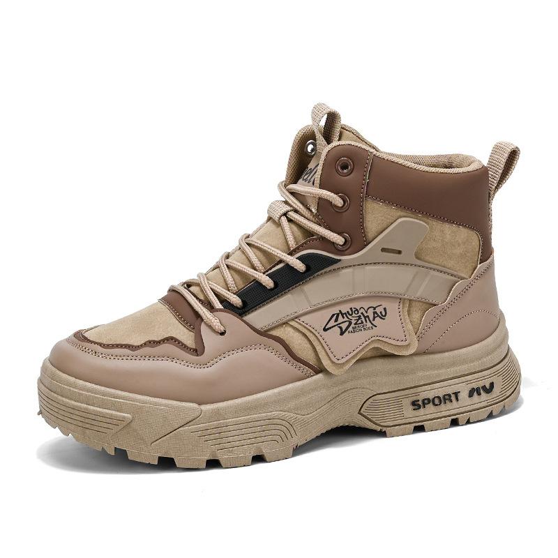 

Ретро высокие кеды на шнуровке, осенне-зимние новые модные мужские ботинки для рабочей страховки, молодежные ботинки на толстой подошве 44