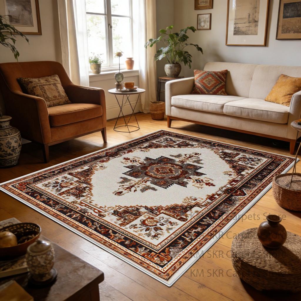 Persian Retro Luxury Living Room Carpet Washable Non-slip Decoration Bedroom Floor Mat Soft Fluffy Lounge Study Sofa Rug 200x300