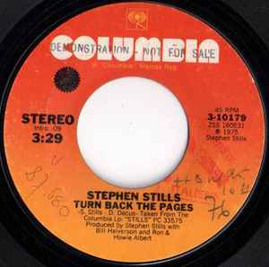 

7inch Record STEPHEN STILLS - Turn Back The Pages 310179 Columbia 1975 US Rock Used