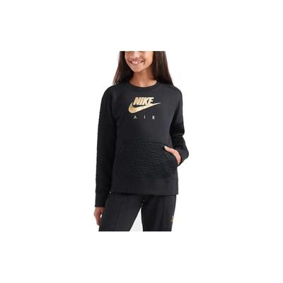 Nike Kinder SS23 Bedruckter Pullover Langarm Sweatshirt Kinder Sweatshirt Schwarz BV2703-010