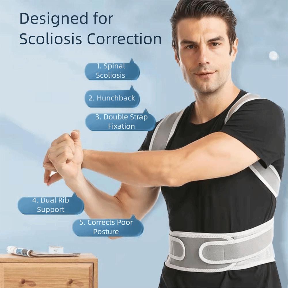 Adjustable Posture Corrector Corrective Spinal Alignment Belt Postural Straightener Back Brace  Men