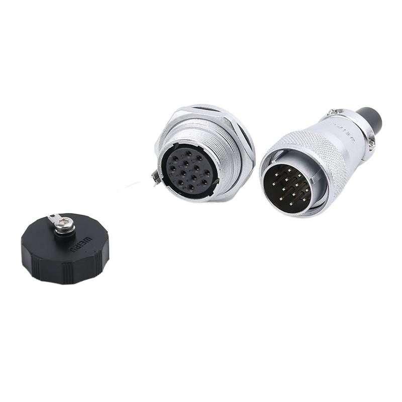 WEIPU WS24 TQ/ZMQ 2 3 4 9 10 12 19 Pin Electrical  Wire Soldering Charger Aviation M24 Connector Metal Power Adapter IP65