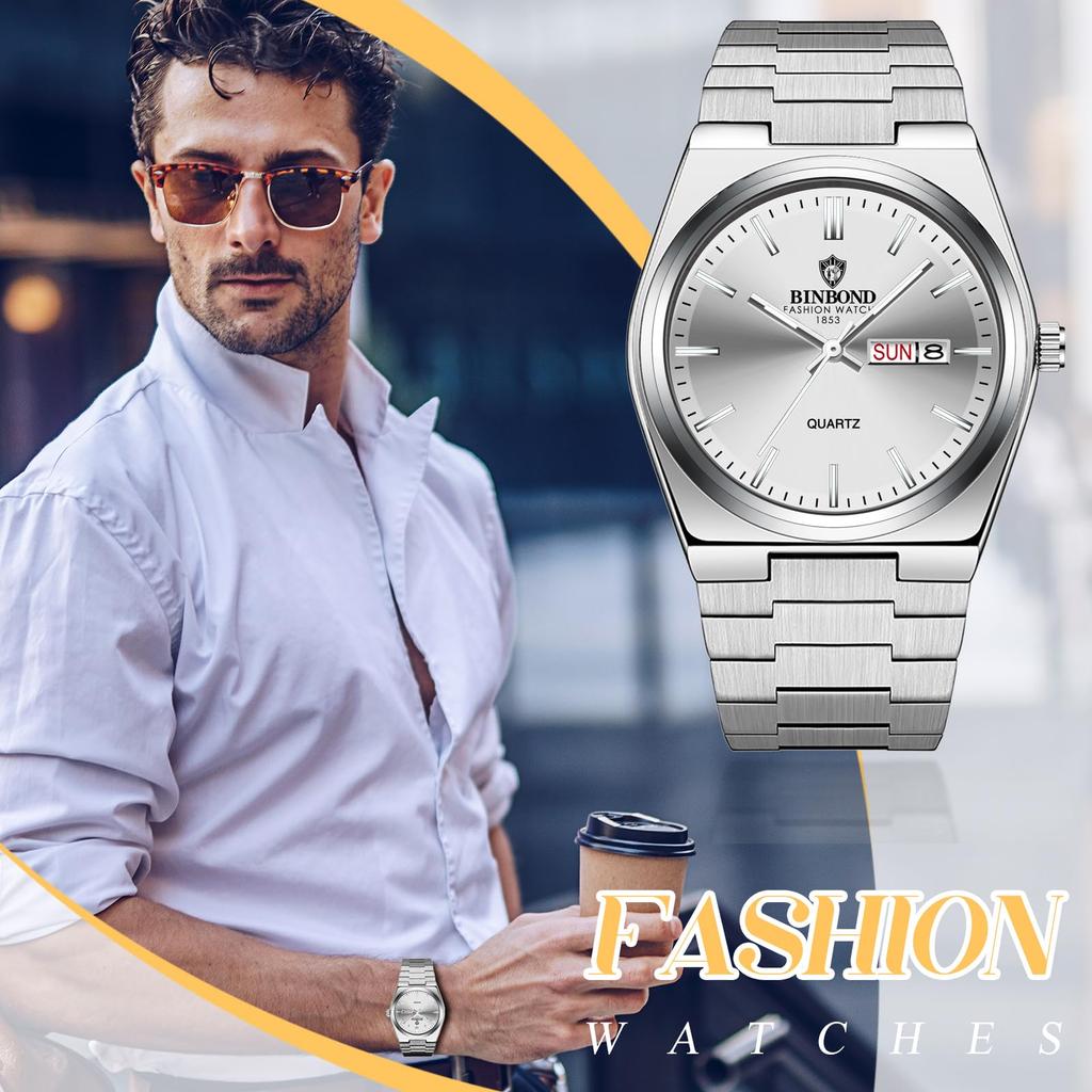 Luminous Watch with Popular Business Watch with Date and Day Detachable Quartz Fashion Watch for and School Perfect Gift for and Boyfriends Men's