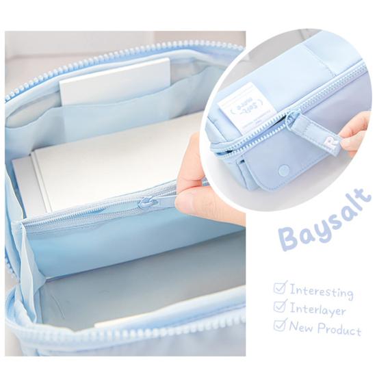 Pouzdro na tužky Velkokapacitní oboustranné pouzdro na tužku ve tvaru tofu Multifunkční úložiště pro psací potřeby a kosmetiku