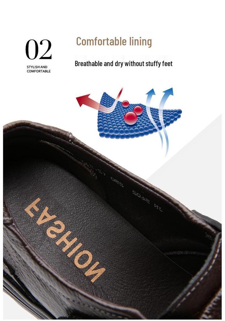 Prince Casual Genuine Leather Sandals for Men - Breathable, Non-Slip, Large Size 48, Ideal for Spring, Autumn, Summer Work.