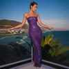 Women's new summer tube top sequins sexy slim evening dress dress halter dress women