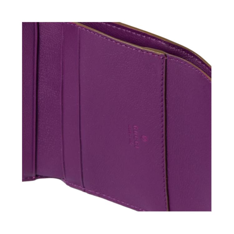 Gucci GG Marmont Two-Tone Crystal Mini Leather Wallet Women wallet Champagne 854640-AAFV2-7741