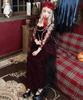 [Milky Time] Vampire Halloween Cosplay Bride Zombie Costume with Rose and Red Veil Set