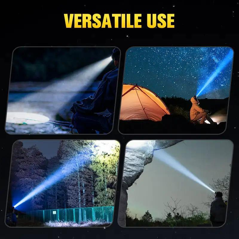 1200mAh Strong Light LED Headlight Super Bright Zoom Head Mounted Flashlight USB Rechargeable Portable Camping EDC Torch Fishing Lantern