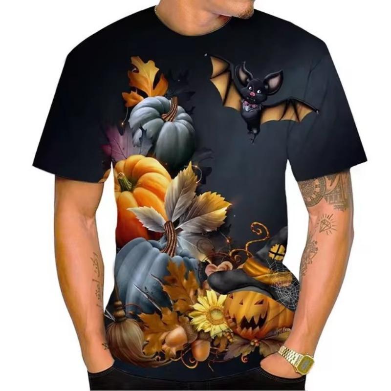 Halloween Pumpkin Head Fashion T-shirt 3D Printing Halloween T-shirt Personalized Top