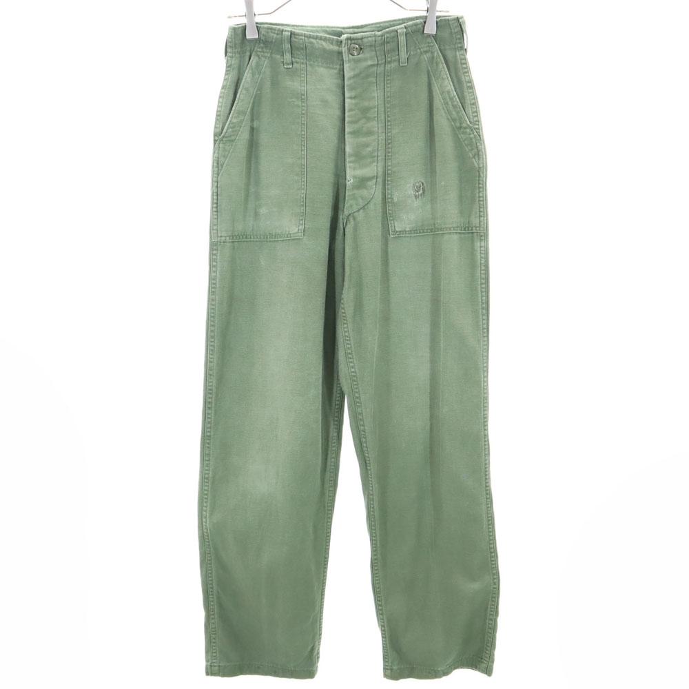 

US ARMY 70s DSA Vintage Cotton Satin Baker Pants W30 khaki military Men s Used