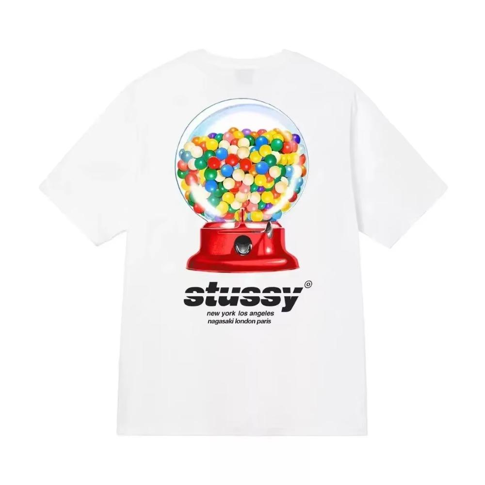 High Quality STU Cotton T-shirt Summer Oversized Round Neck Men Short Sleeve Fun Pattern Printed Women Tee Sports Fitness Tops