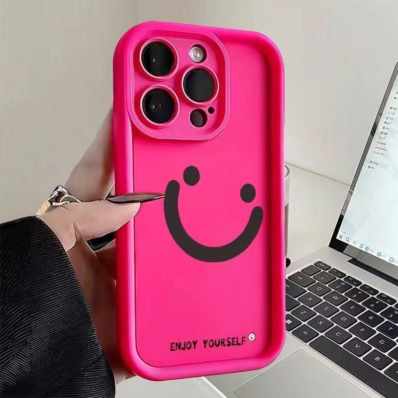 Thickened Smiley Face Case for iPhone 17, 16 Pro Max, 15 Pro, 14, 13