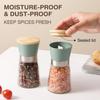 VUCCHINI Salt and Pepper Grinder Set Bamboo Lid- Adjustable Coarse Salt and Pepper Mills - Refillable Ceramic Burr Kitchen Gift Manual Spice Grinder