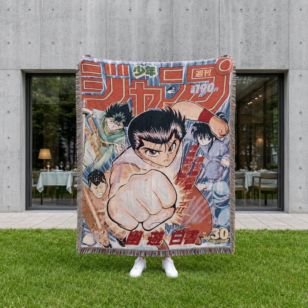 Custom Size Anime Woven Blanket Soft Home Cover Blanket for Couch Bed and Chair