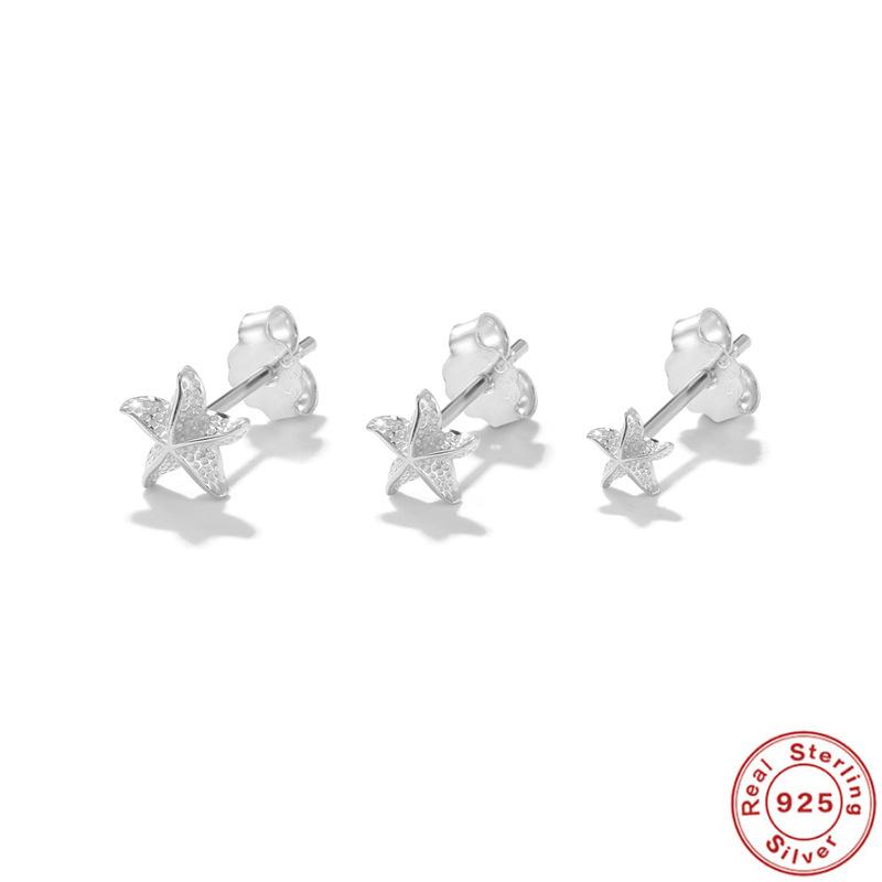 

Star Geometric Starfish Base Stacked Earrings Earrings Earrings Stud Earrings Three-Piece Set Three-Piece Set S925 Sterling Silver 925 Silver