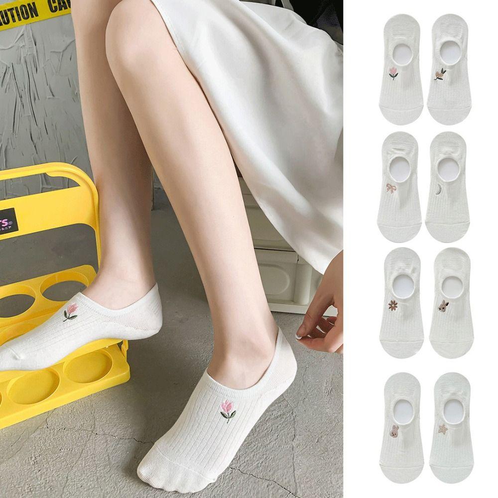 

10Pairs Breathable Thin Boat Socks Flower Animal Summer Invisible Socks Sweet Short Socks Girl 10Pairs