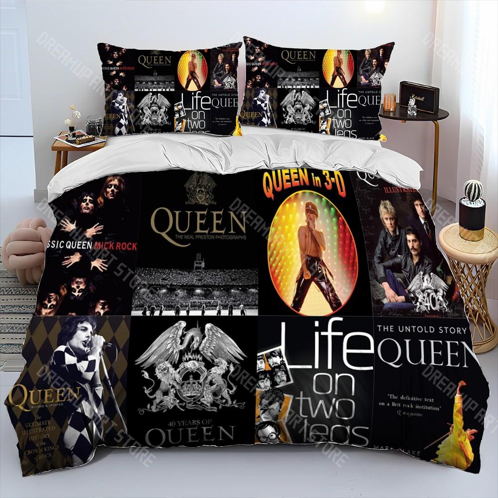Freddie Mercury Queen-Rock-Band Comforter Bedding Set,Duvet Cover Bed Set Quilt Cover Pillowcase,King Queen Size Bedding Set
