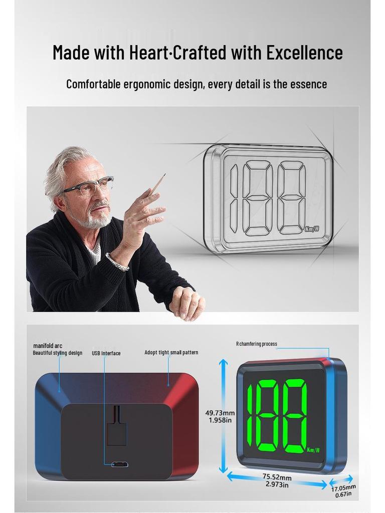 High-Definition Car HUD GPS Speedometer for Electric Cars and Minivans