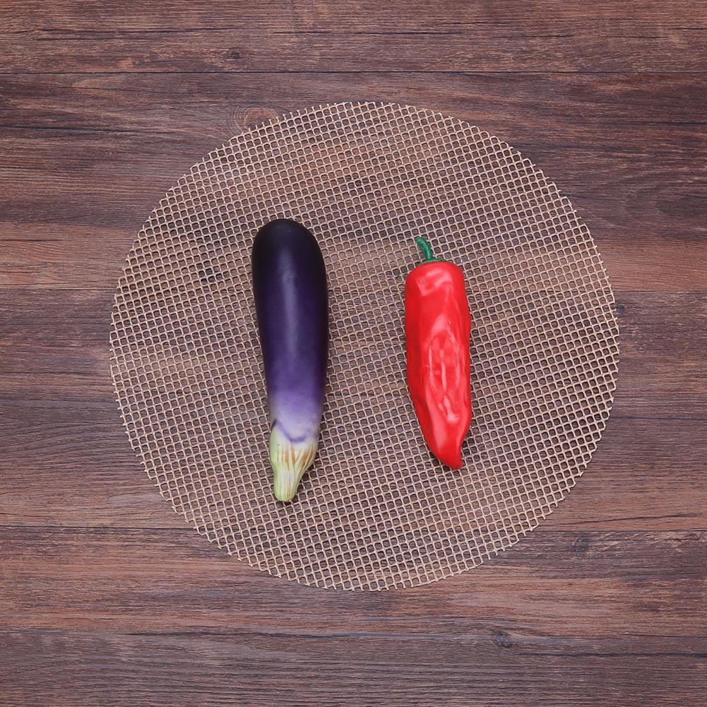 Round BBQ Mesh Grill Mat Heat Resistant Barbecue Grill Sheet Liners Non Stick Easy To Clean for Outdoor Camping Barbeque Picnics