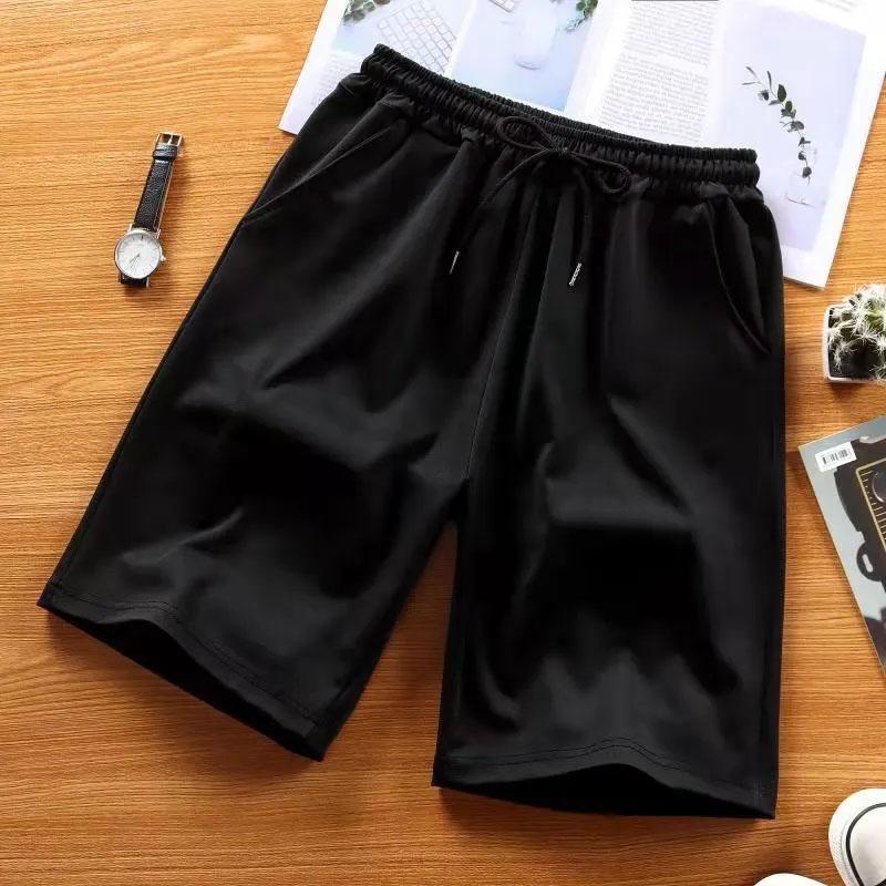 Men's Five-point Pants Summer Thin Breathable Shorts Wear Fashion Sports Beach Casual Pants Solid Color Comfortable Straight Micro-elastic Shorts