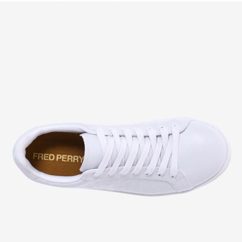 Fred Perry Unisex Embossed Point Leather Shoes B721 Debossed Branded Lth