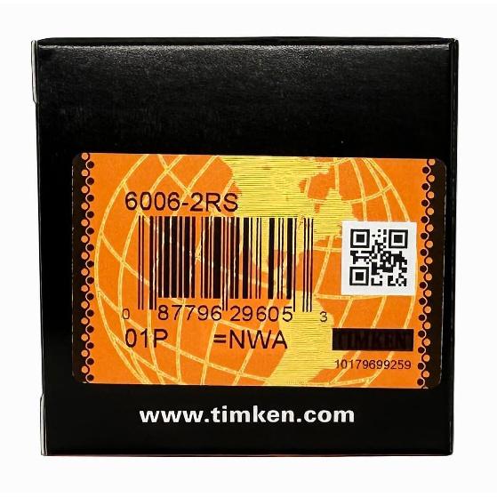 2PACK TIMKEN 6006-2RS Double Rubber Seal Bearings 30x55x13mm, Pre-Lubricated and Stable Performance and Cost Effective, Deep Groove Ball Bearings