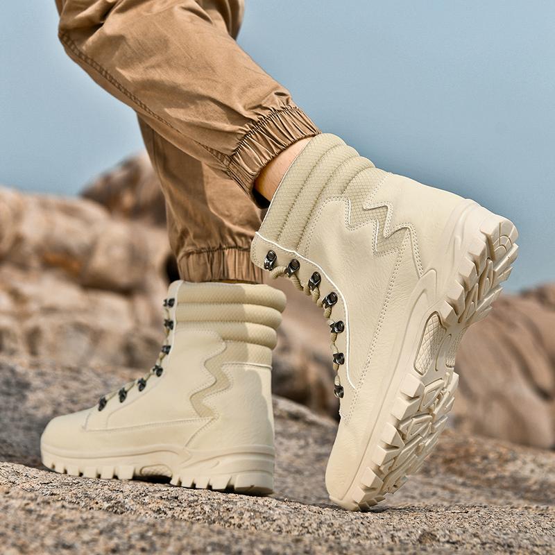 Men's Casual Shoesthick Bottom Lace-up Workwear  Shoes Men for Work Outdoor Men's Shoe High Quality Autumn Winter Hiking Boots