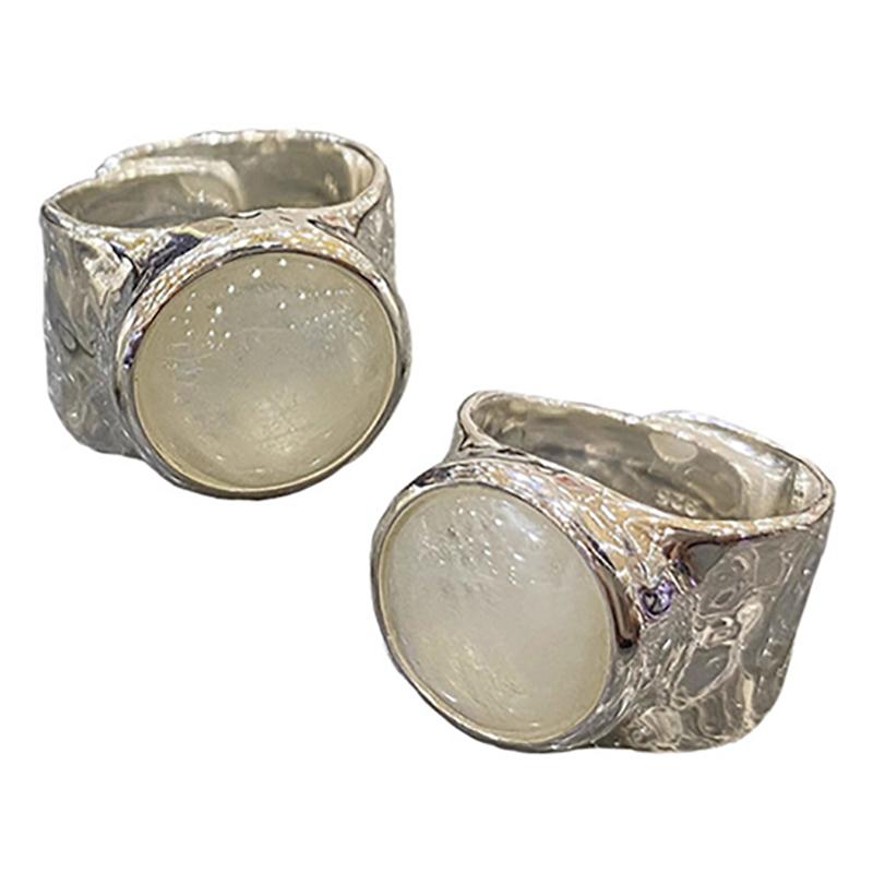 foxanry Mėnulio akmens žiedas moterims Poroms Mada Minimalistinis Perdėtas jubiliejus Papuošalai Priedai Dovanos