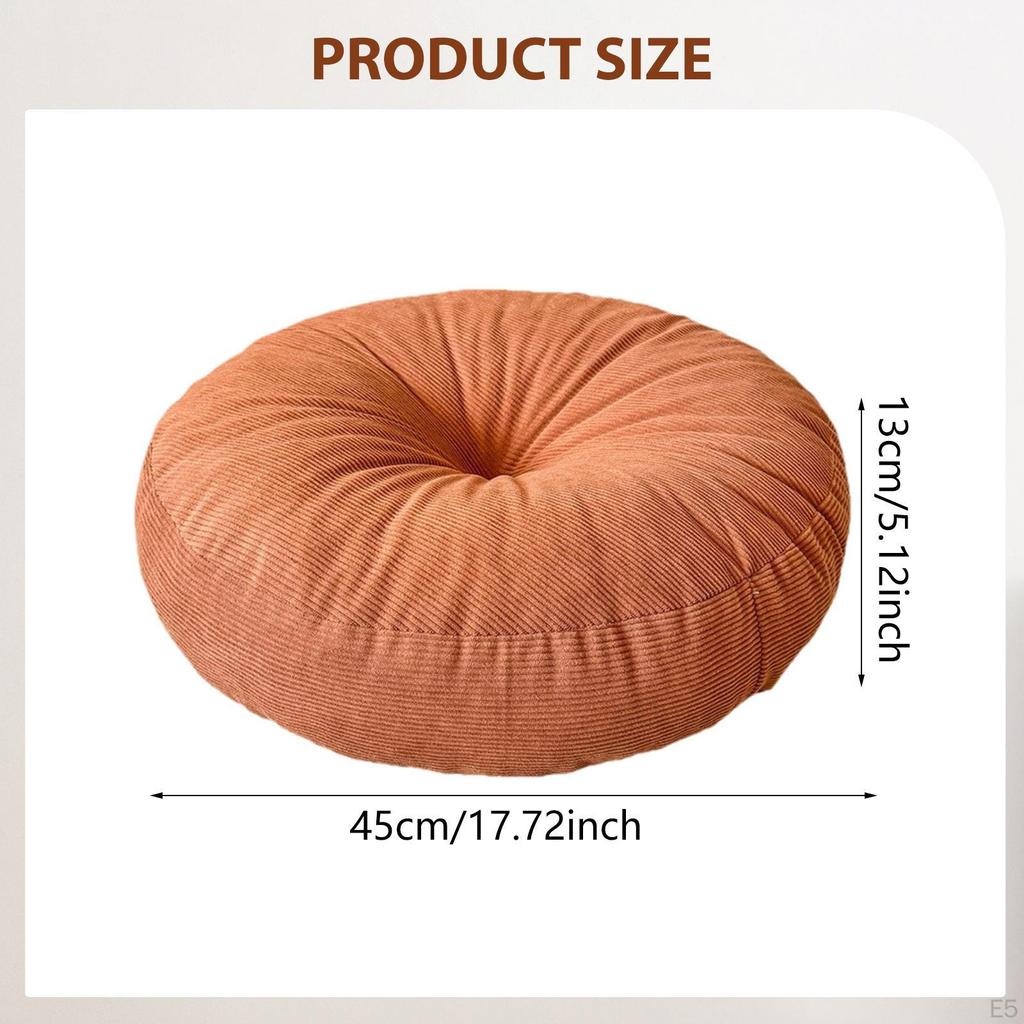 Round Floor Cushion Measuring 45 X 13 Cm (17.72 5.12 Inches), Soft And Supportive, Ideal for