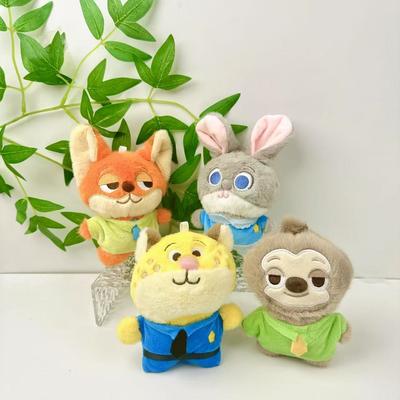New Crazy Zootopia Rabbit Police Officer Judy Fox Nick Lightning Velvet Pendant Cute Backpack Keychain