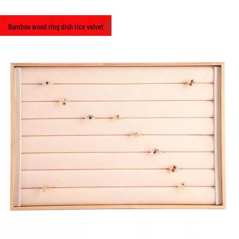 Bamboo Wood Jewelry Display Tray for Rings and Earrings