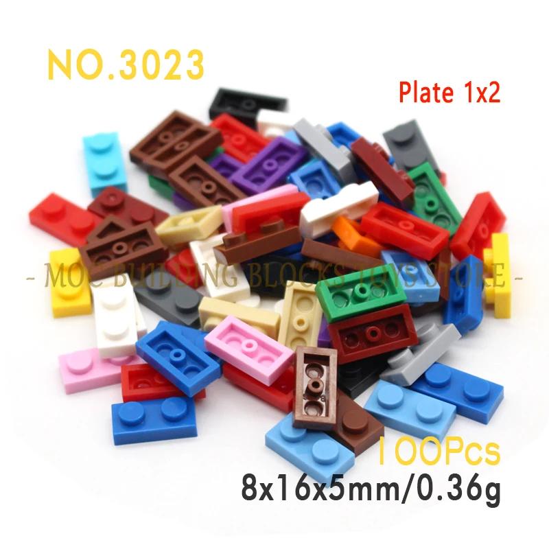 Moc Parts 3023 Plate 1X2 Building Block Bricks Classic Diy Architecture Creative Education Compatible With Accessories Toys
