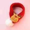 Elk Puppy Kitten Christmas Scarf Snowman Cartoon Pet Color Blocked Scarf Santa Claus Cute Cat Scarf Winter