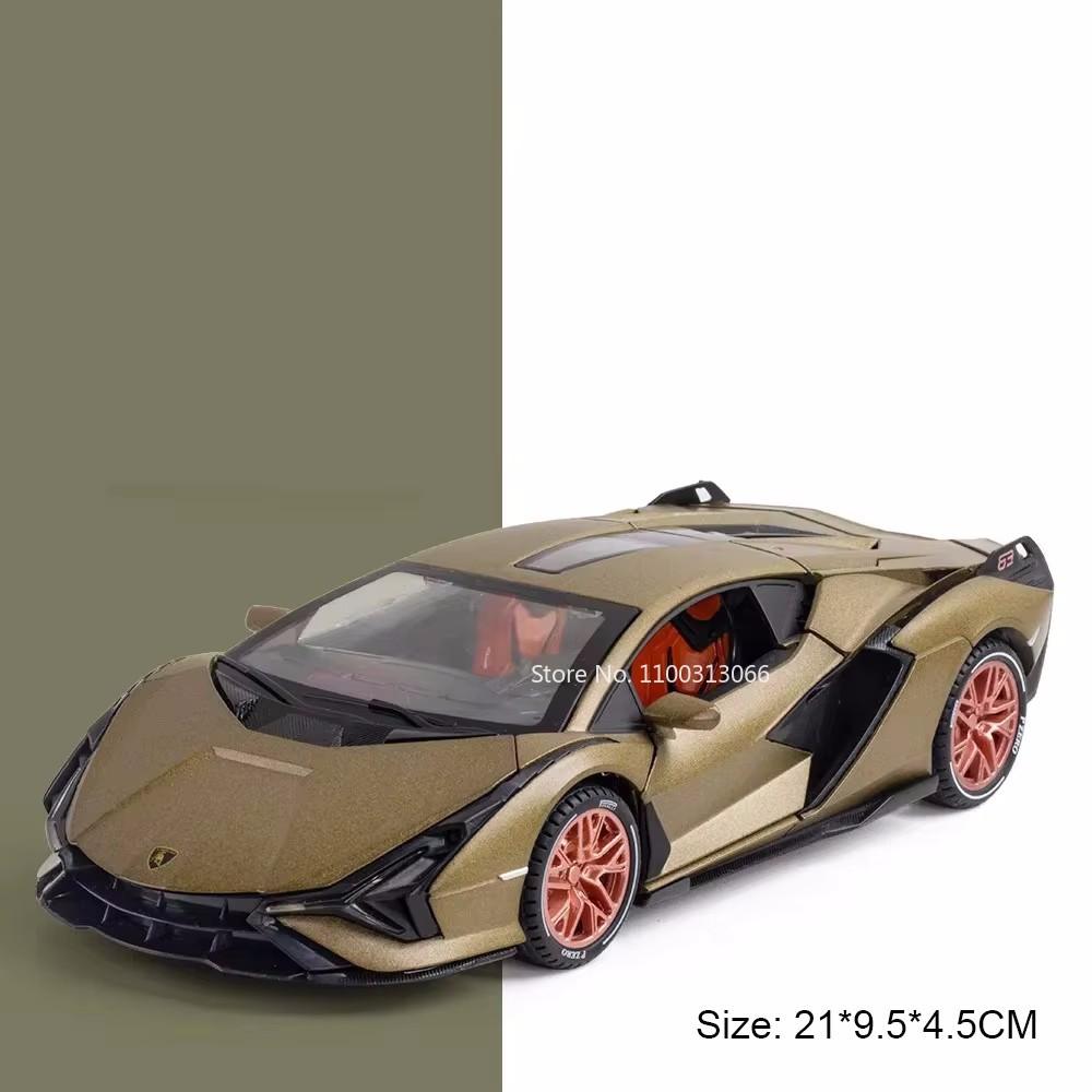 1:24 Lambor URUS Sian FKP37 Alloy Sports Cars Toys Models Diecasts Off-Road Vehicles Sound Light Miniature Model Car Kids Gifts