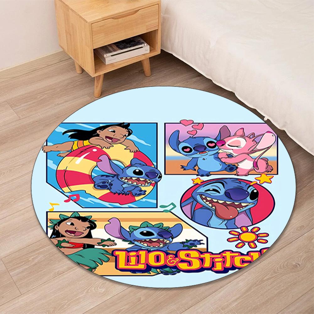 Stitch Printed Round Rug Carpet Chair Rug Area Rug Entryway Doormats,for Office Chair Living Room Bedroom Kitchen Room.