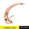 Golden Polished Bathroom Vanity Faucet Single Handle Hot and Cold Water Mixier Sink Faucet Deck Mount Crane