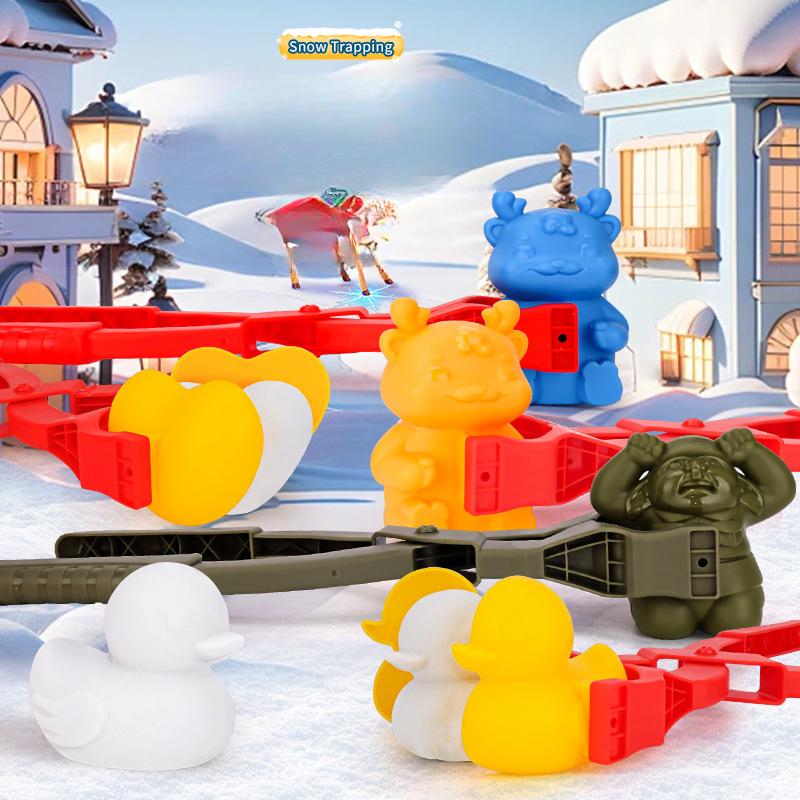 Çocuklar Kar Topu Savaşı Oyuncakları Kar Kum Kalıbı Aleti Kardan Adam Noel Baba Kalp Şekli Karikatür Kar Topu Yapıcı Kelepçe Kış Sporları Oyuncakları