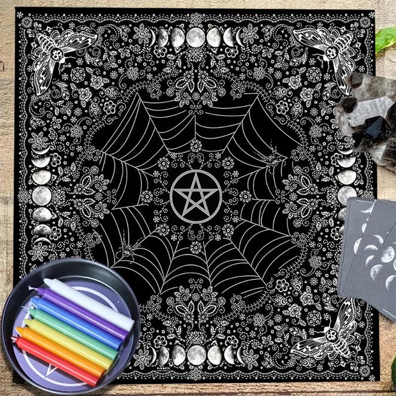 Bird Moon Pattern Astrology Tablecloth Tarots Divinations Tablecloth Altars Cloth Divinations Board Game Accessory