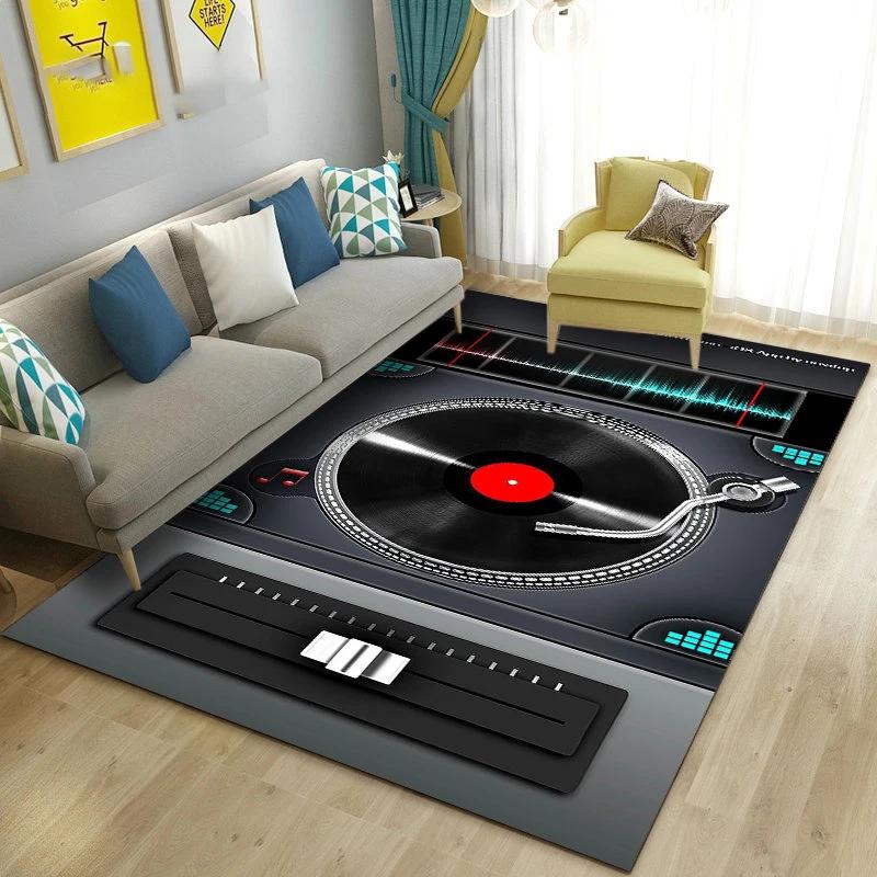 3D Vintage Classical Music Vinyl Record Area Rug Carpet Living Room Decor Bedroom Sofa Carpets Bedside Non-slip Mat Doormat