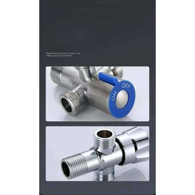 For Toilet Basin Water Heater G1/2 Stainless Steel Angle Valve Thread Triangle Valve Hot and Cold Water Valve Bathroom Connector