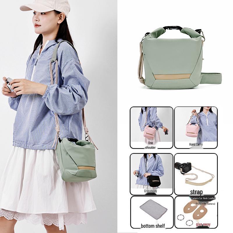 

Плечевая сумка для беззеркальной камеры Fujifilm - Защитная сумка кросс-боди для путешествий и хранения Canon зелёный