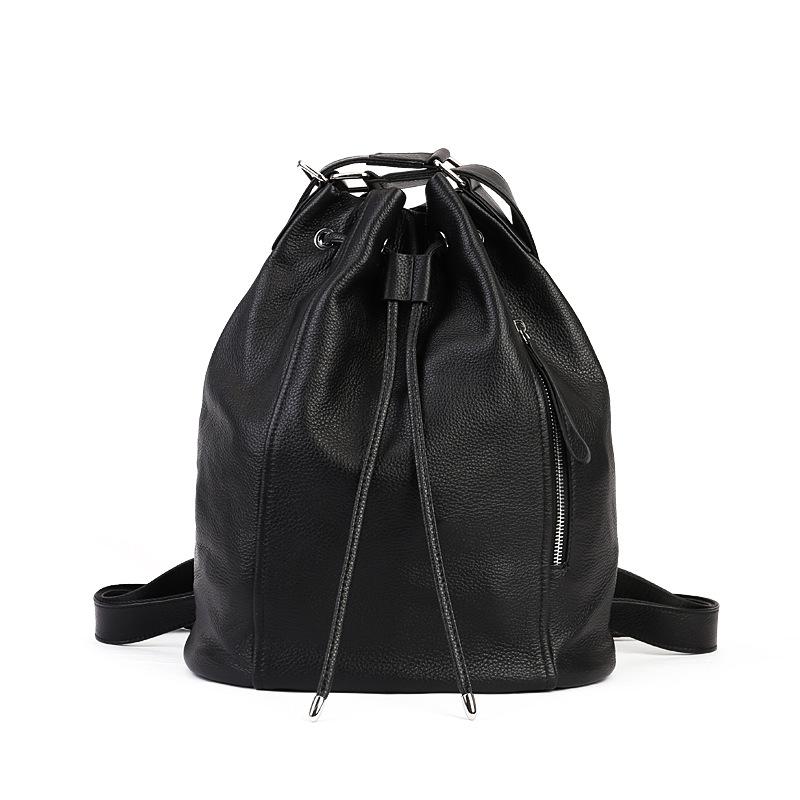 Double-shoulder Bag - Retro Academic Style Women's Backpack with Stylish Drawstring Straps for Travel Use Casually
