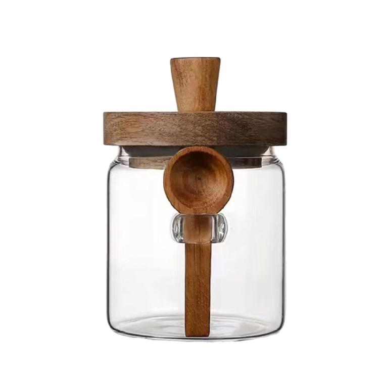 Стеклянный прозрачный контейнер для хранения с крышкой Органайзеры для кофейного шкафа