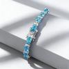 Xian Can Jewelry S925 Silver High Carbon Diamond Luxurious Aquamarine Bracelet