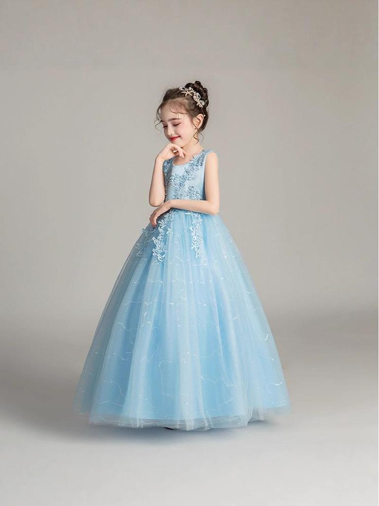 Girls' Puffy Princess Dress: Summer Flower Girl Gown for Weddings, Birthdays, and Performances